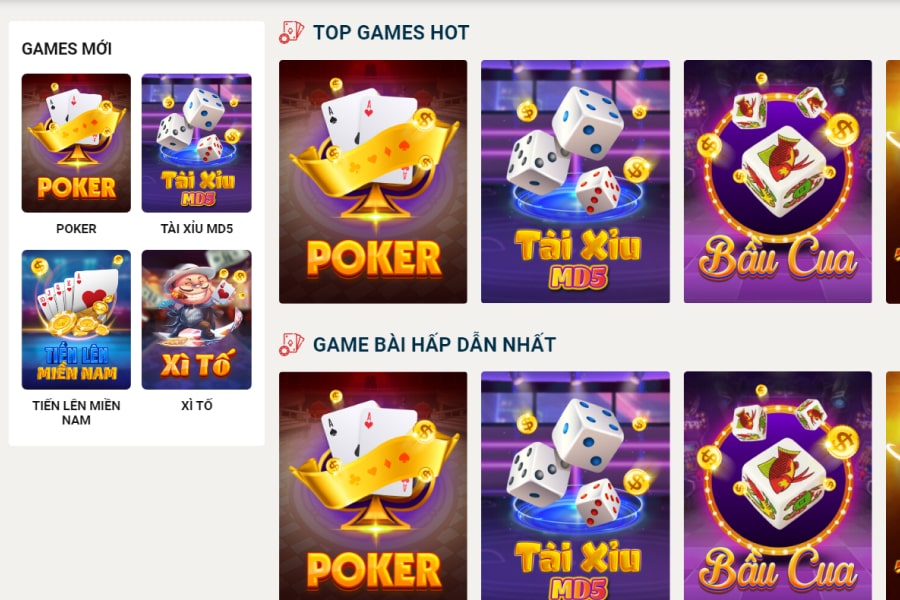 Hàng nghìn trò chơi game bài độc đáo