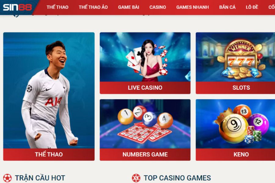 Hướng Dẫn Tải App SIN88 5 Một số sản phẩm được tổng hợp trong app Sin88